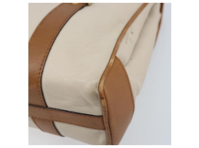 Céline Borsa a mano CELINE in pelle bianca e oro Auth 166779 Bianco D'oro - vista 12