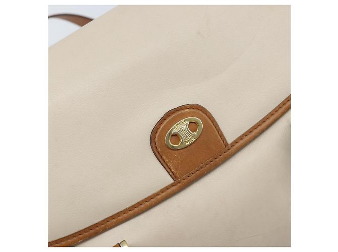 Céline Borsa a mano CELINE in pelle bianca e oro Auth 166779 Bianco D'oro - vista 14