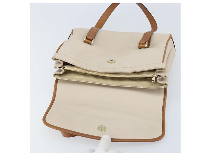 Céline Borsa a mano CELINE in pelle bianca e oro Auth 166779 Bianco D'oro - vista 15