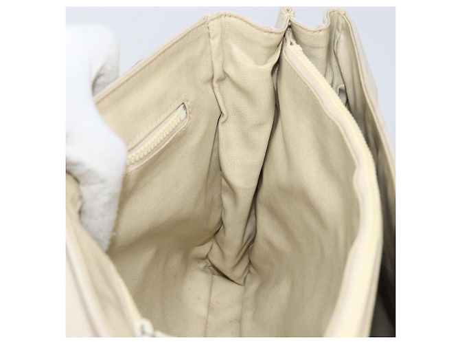 Céline Borsa a mano CELINE in pelle bianca e oro Auth 166779 Bianco D'oro - vista 18