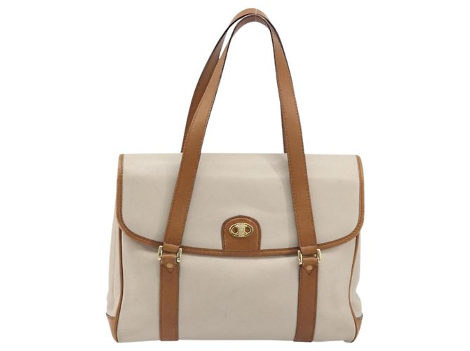 Céline Borsa a mano CELINE in pelle bianca e oro Auth 166779 Bianco D'oro - vista 2