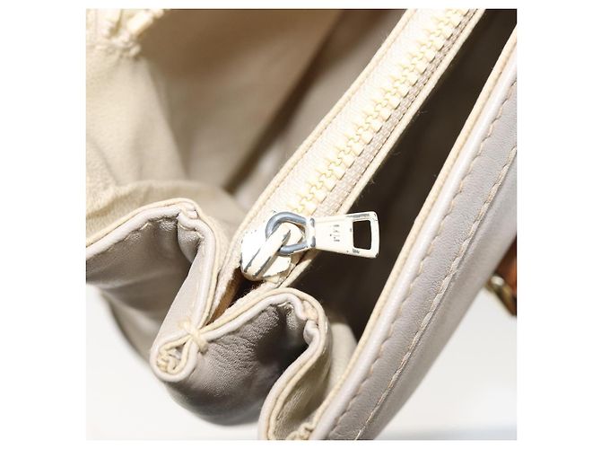 Céline Borsa a mano CELINE in pelle bianca e oro Auth 166779 Bianco D'oro - vista 22