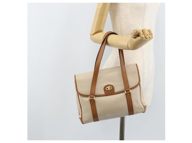 Céline Borsa a mano CELINE in pelle bianca e oro Auth 166779 Bianco D'oro - vista 26