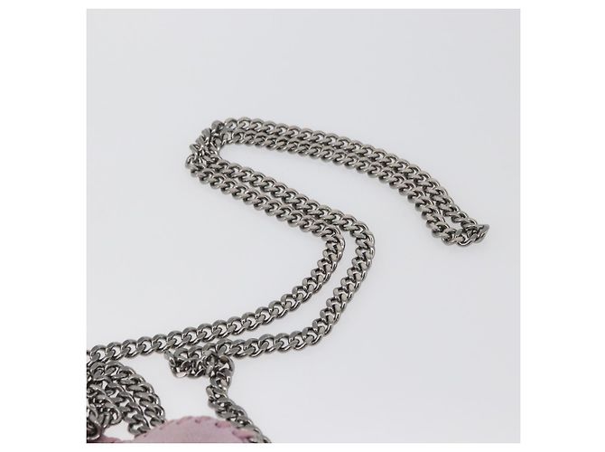 Autre Marque Borsa a spalla Falabella Stella McCartney in poliestere Rosa Argento Auth BA11627 - vista 10