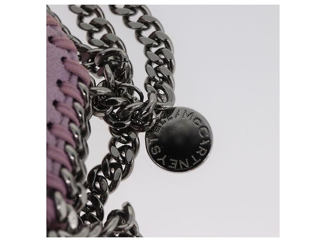 Autre Marque Borsa a spalla Falabella Stella McCartney in poliestere Rosa Argento Auth BA11627 - vista 16