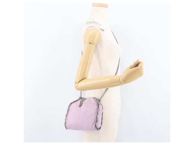 Autre Marque Borsa a spalla Falabella Stella McCartney in poliestere Rosa Argento Auth BA11627 - vista 23