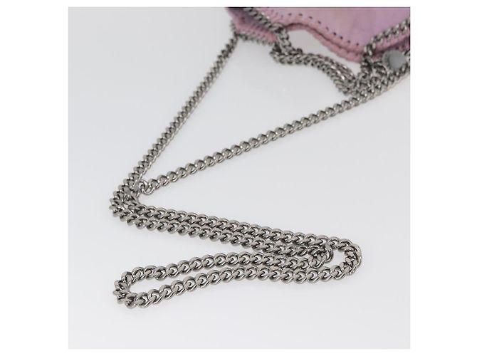 Autre Marque Borsa a spalla Falabella Stella McCartney in poliestere Rosa Argento Auth BA11627 - vista 9