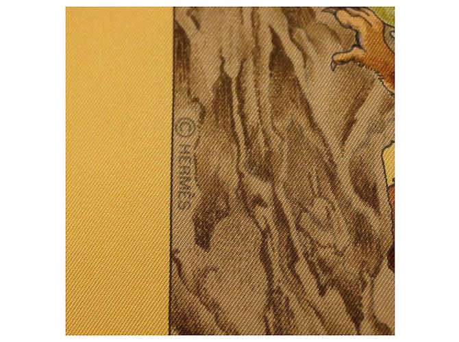 Hermès Foulard HERMES Carre 90 ""CASSE NOISETTE"" Seta Gialla Auth 174180A Giallo - vista 11