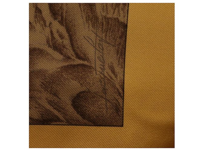 Hermès Foulard HERMES Carre 90 ""CASSE NOISETTE"" Seta Gialla Auth 174180A Giallo - vista 12