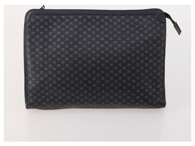 Céline Clutch in tela Macadam CELINE in pelle PVC 5 pezzi marrone navy beige Auth YKZ425 Blu navy - vista 13