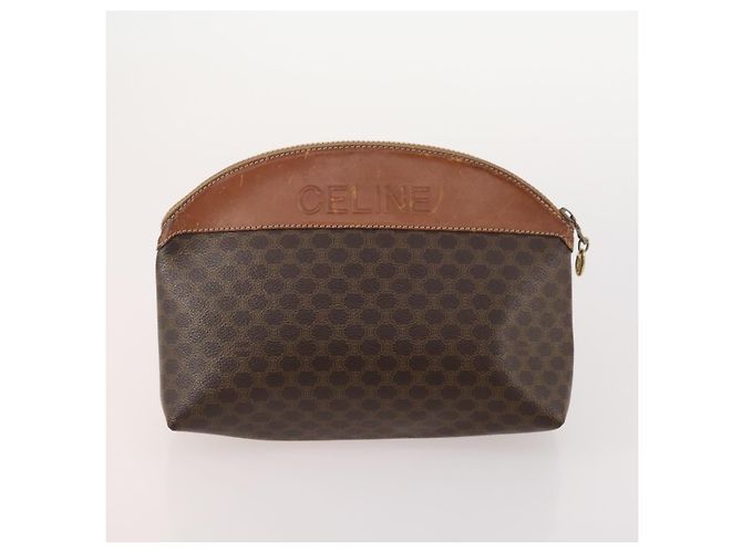 Céline Clutch in tela Macadam CELINE in pelle PVC 5 pezzi marrone navy beige Auth YKZ425 Blu navy - vista 18