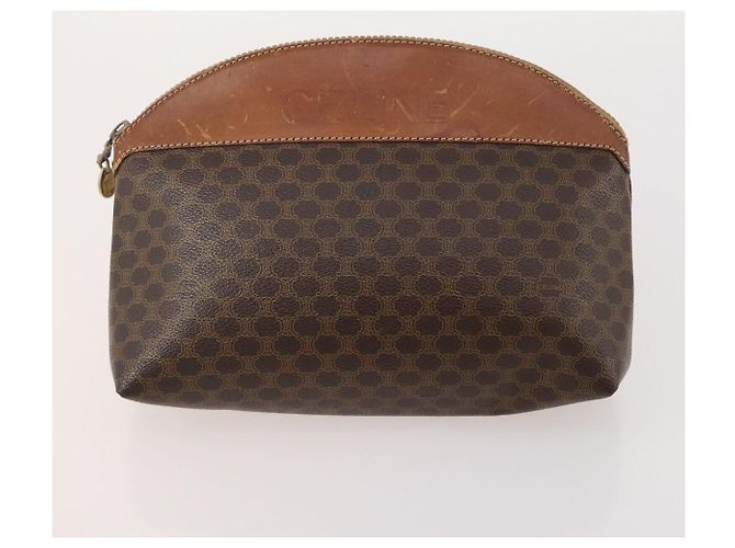 Céline Clutch in tela Macadam CELINE in pelle PVC 5 pezzi marrone navy beige Auth YKZ425 Blu navy - vista 19