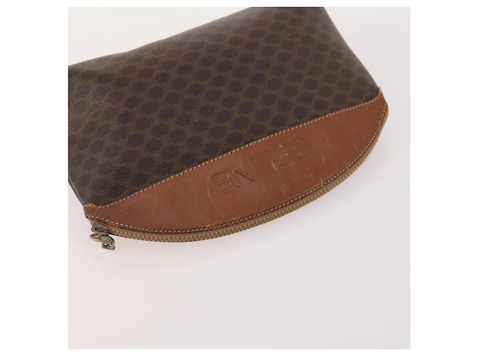Céline Clutch in tela Macadam CELINE in pelle PVC 5 pezzi marrone navy beige Auth YKZ425 Blu navy - vista 20