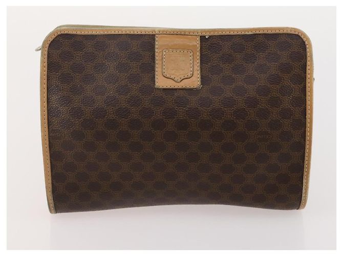 Céline Clutch in tela Macadam CELINE in pelle PVC 5 pezzi marrone navy beige Auth YKZ425 Blu navy - vista 23