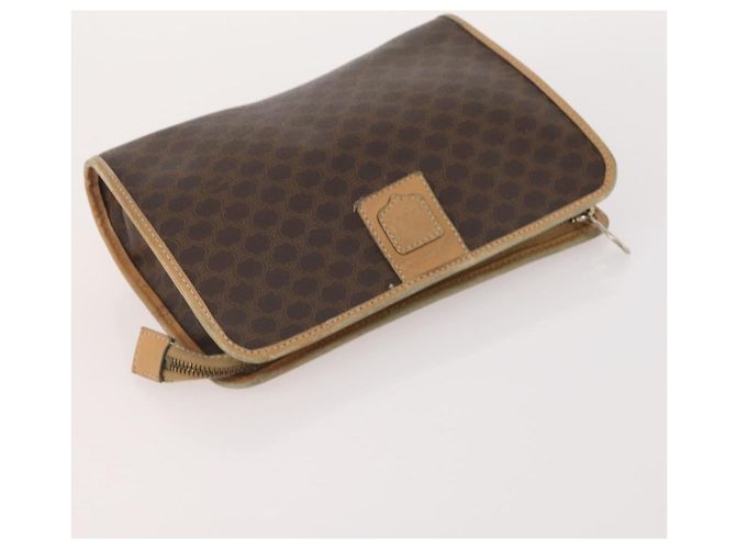 Céline Clutch in tela Macadam CELINE in pelle PVC 5 pezzi marrone navy beige Auth YKZ425 Blu navy - vista 25