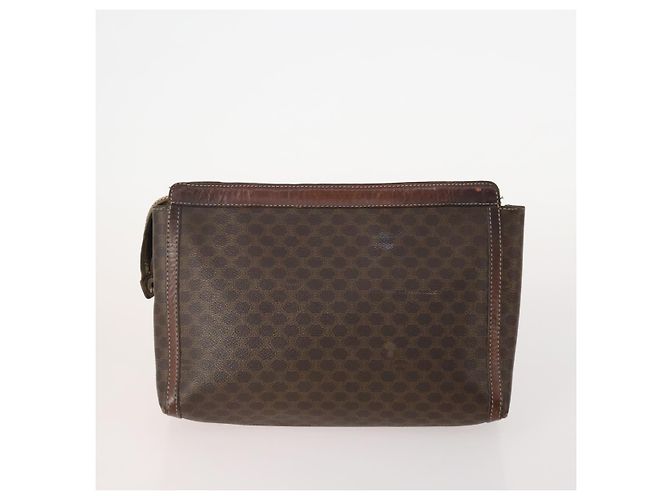 Céline Clutch in tela Macadam CELINE in pelle PVC 5 pezzi marrone navy beige Auth YKZ425 Blu navy - vista 3