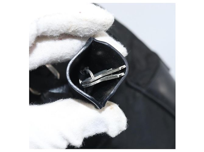 PRADA Borsa a mano in nylon nero argento Auth BAZ141A - vista 10