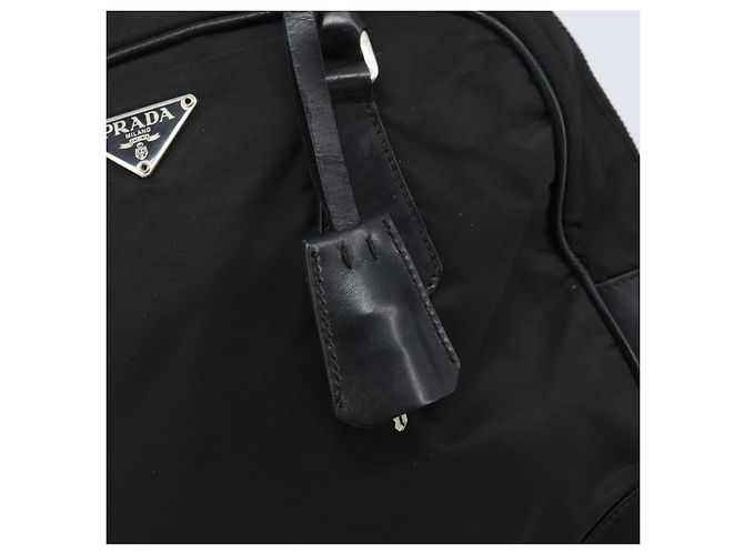 PRADA Borsa a mano in nylon nero argento Auth BAZ141A - vista 19
