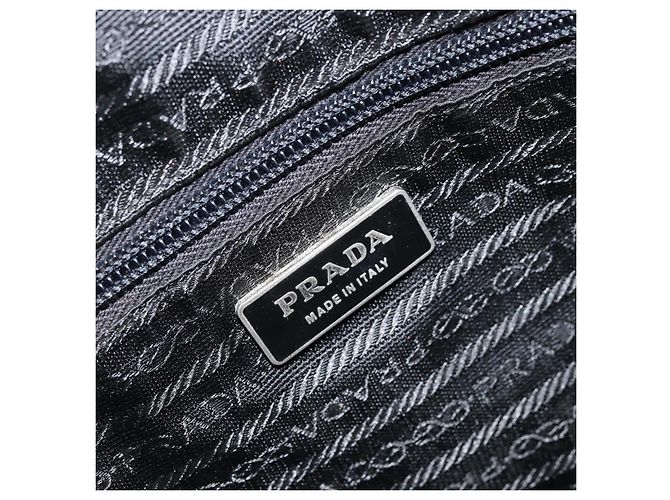 PRADA Borsa a mano in nylon nero argento Auth BAZ141A - vista 20