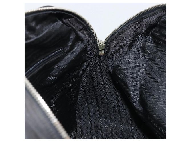 PRADA Borsa a mano in nylon nero argento Auth BAZ141A - vista 21