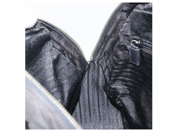 PRADA Borsa a mano in nylon nero argento Auth BAZ141A - vista 22