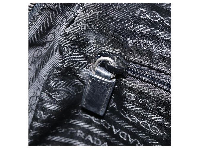 PRADA Borsa a mano in nylon nero argento Auth BAZ141A - vista 23