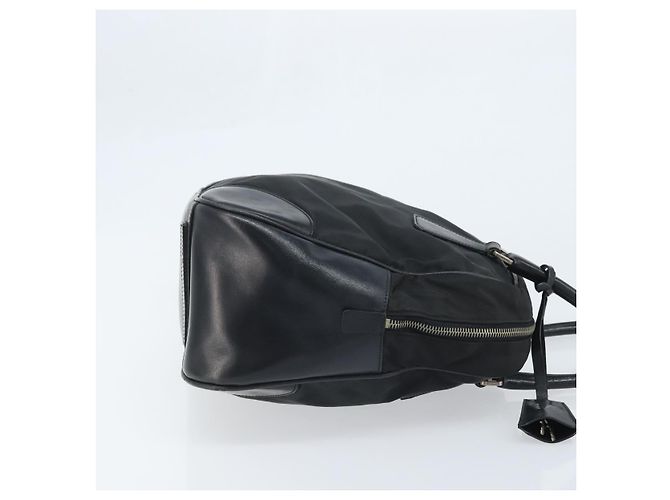 PRADA Borsa a mano in nylon nero argento Auth BAZ141A - vista 3