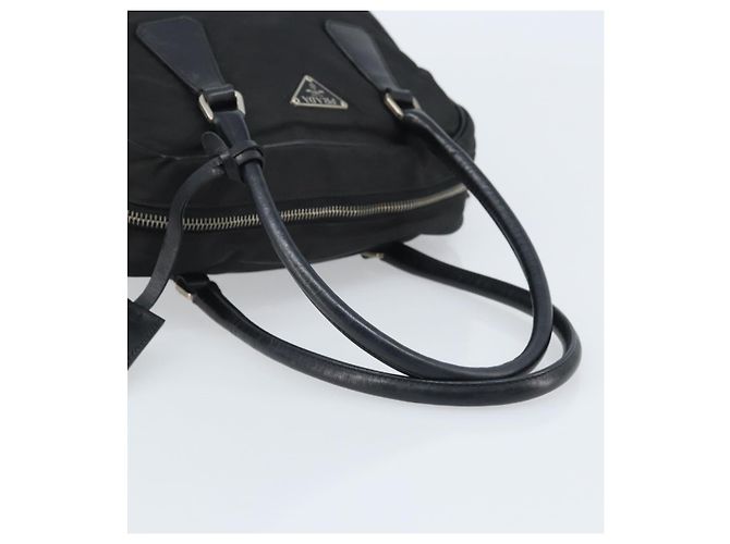 PRADA Borsa a mano in nylon nero argento Auth BAZ141A - vista 7