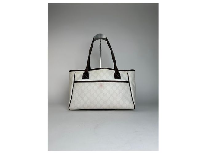 Bolso tote vintage Gucci monograma blanco y negro - vista 12