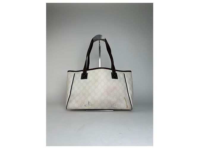 Bolso tote vintage Gucci monograma blanco y negro - vista 13
