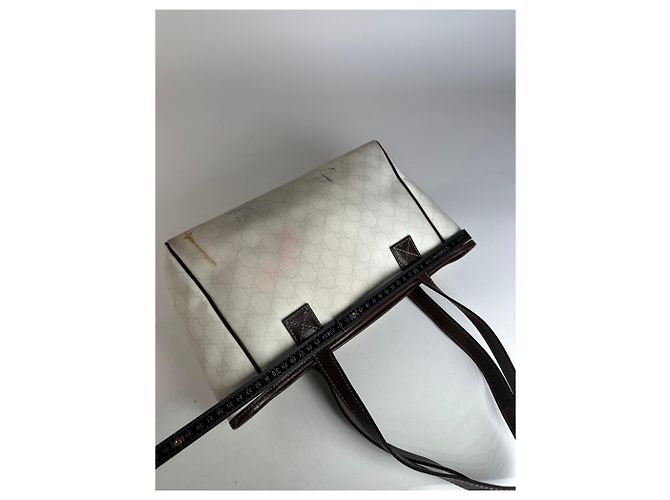 Bolso tote vintage Gucci monograma blanco y negro - vista 14