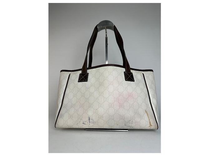 Bolso tote vintage Gucci monograma blanco y negro - vista 2