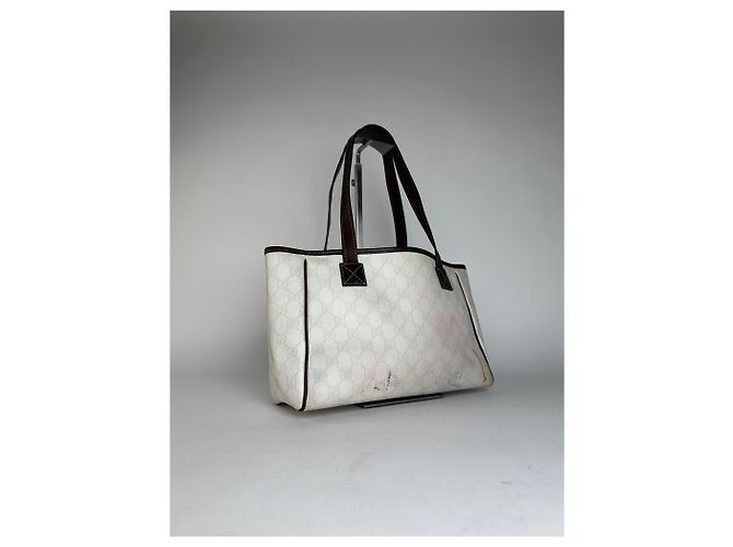 Bolso tote vintage Gucci monograma blanco y negro - vista 3