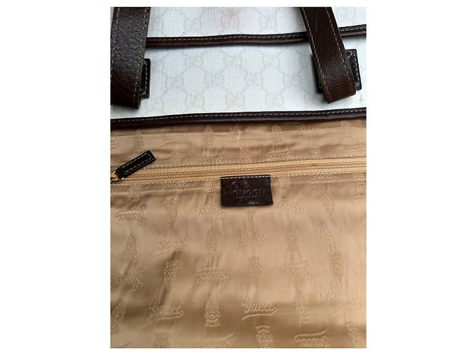Bolso tote vintage Gucci monograma blanco y negro - vista 9