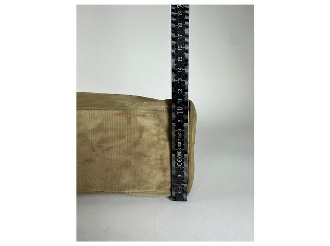 Vintage Prada Dreiecks-Polyester-Handtasche grün Khaki - Ansicht 13