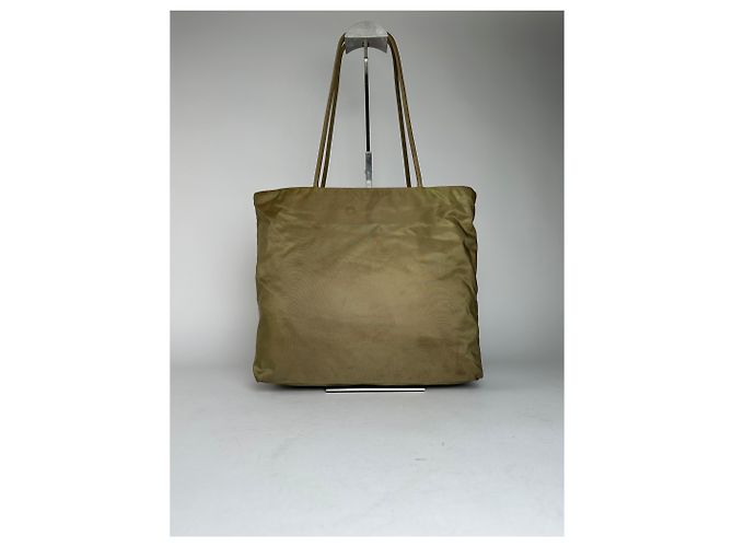 Vintage Prada Dreiecks-Polyester-Handtasche grün Khaki - Ansicht 15