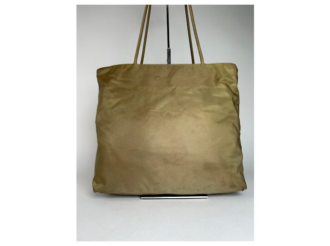 Vintage Prada Dreiecks-Polyester-Handtasche grün Khaki - Ansicht 2