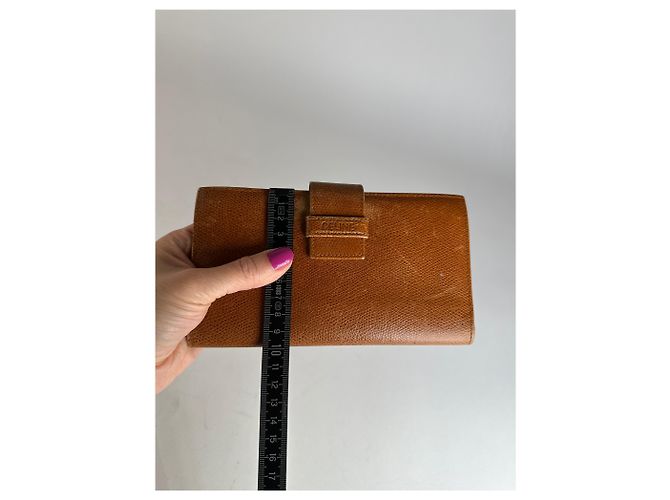 Céline Vintage Celine Paris Snake Emblossed Long Leather wallet Brown - view 10