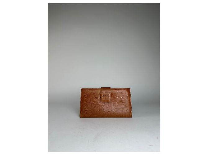 Céline Vintage Celine Paris Snake Emblossed Long Leather wallet Brown - view 11