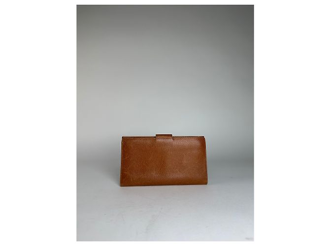 Céline Vintage Celine Paris Snake Emblossed Long Leather wallet Brown - view 12