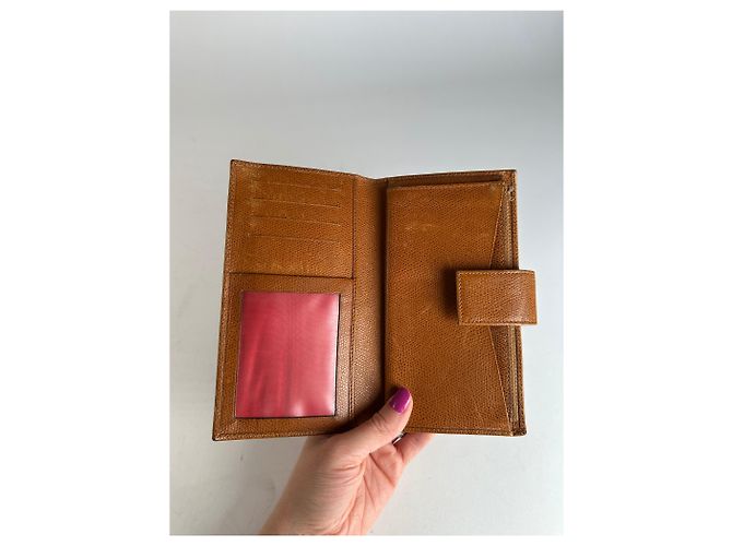 Céline Vintage Celine Paris Snake Emblossed Long Leather wallet Brown - view 3