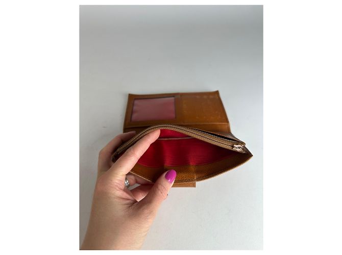Céline Vintage Celine Paris Snake Emblossed Long Leather wallet Brown - view 5