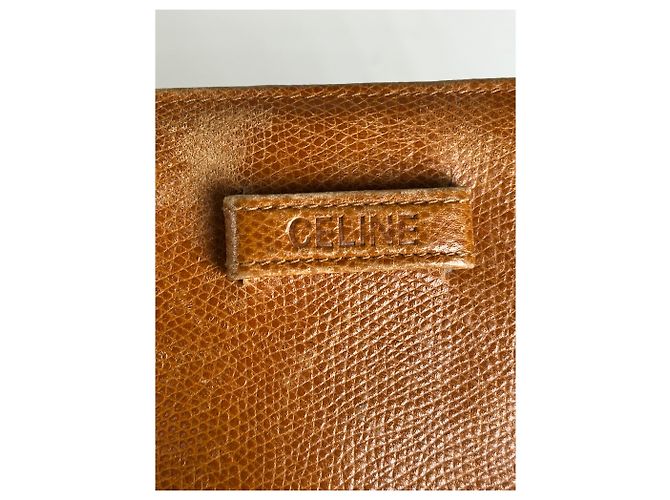 Céline Vintage Celine Paris Snake Emblossed Long Leather wallet Brown - view 8