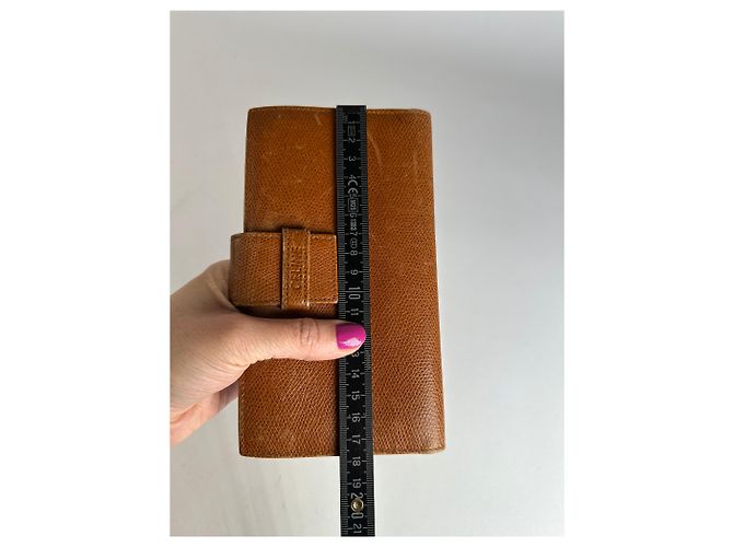 Céline Vintage Celine Paris Snake Emblossed Long Leather wallet Brown - view 9