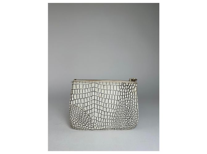 Comme Des Garcons Clutch in pelle astratta vintage Comme Des Garçons bianco e nero - vista 2