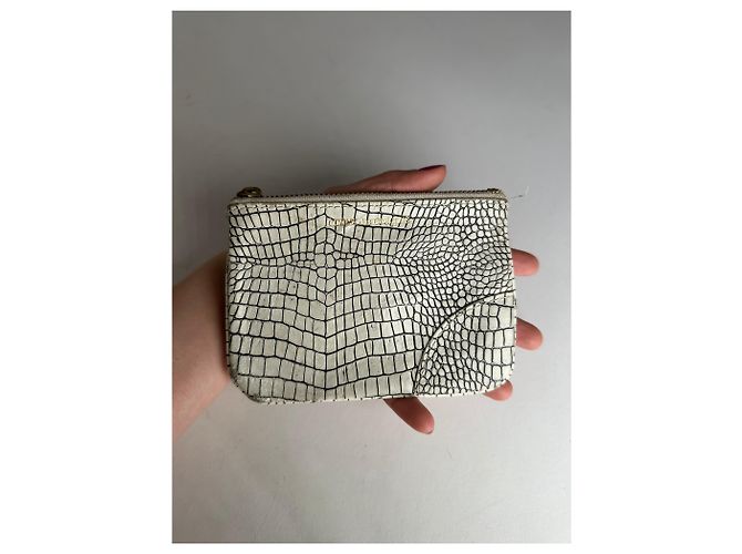 Comme Des Garcons Clutch in pelle astratta vintage Comme Des Garçons bianco e nero - vista 4
