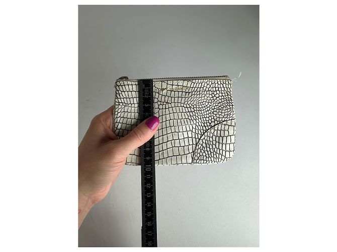 Comme Des Garcons Clutch in pelle astratta vintage Comme Des Garçons bianco e nero - vista 6