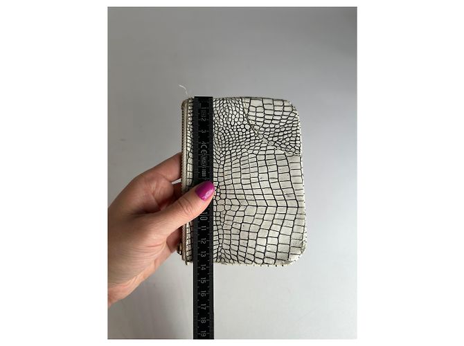 Comme Des Garcons Clutch in pelle astratta vintage Comme Des Garçons bianco e nero - vista 7