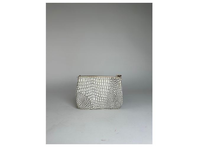 Comme Des Garcons Clutch in pelle astratta vintage Comme Des Garçons bianco e nero - vista 9