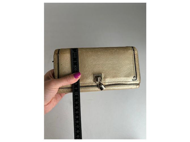 Céline Vintage Celine Paris Leder Langbörse Gold Golden - Ansicht 10